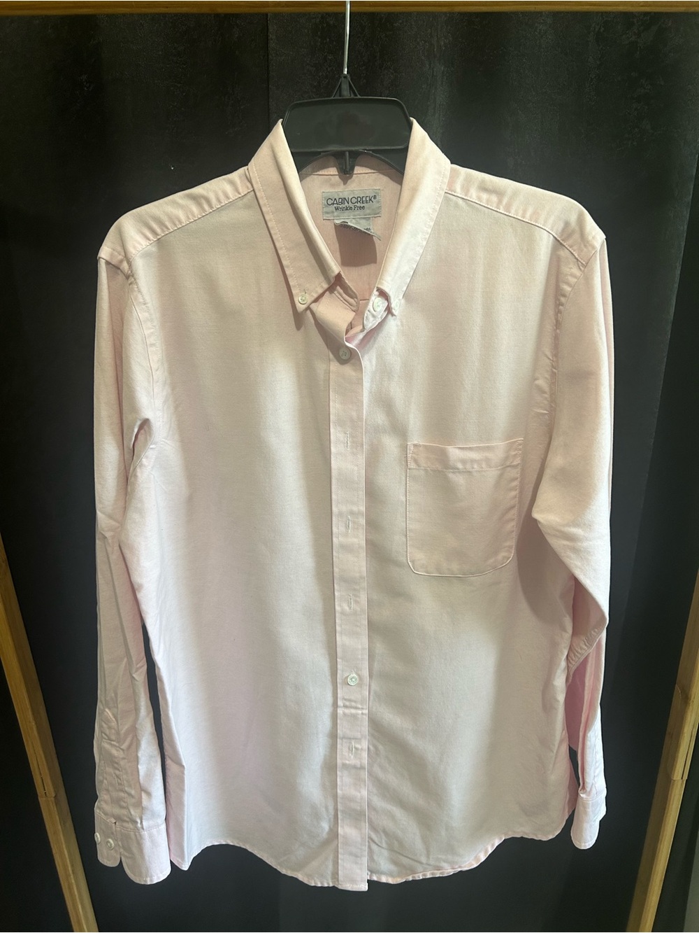 Cabin Creek Pale Pink Button-Down Casual Shirt